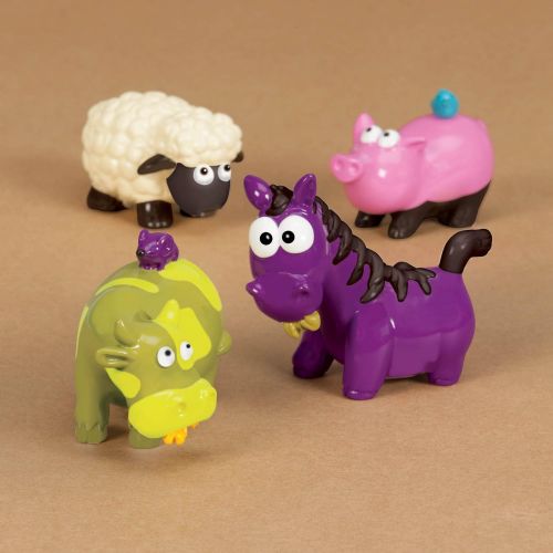  B. toys by Battat B Toys  Baa-Baa-Barn Musical Farm Set  Interactive Animal Farm with 4 Animals and 2 Rattle Balls for Kids 2+ (7pcs)