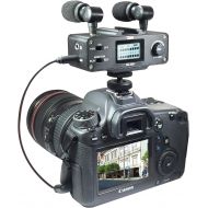 Synergy Digital Panasonic HDC-SD9 Camcorder External Microphone Vidpro XM-AD5 Mini Pre-Amp Smart Mixer with Dual Condenser Microphones for DSLR’s, Video Cameras and Phones, with SDC-26 Case