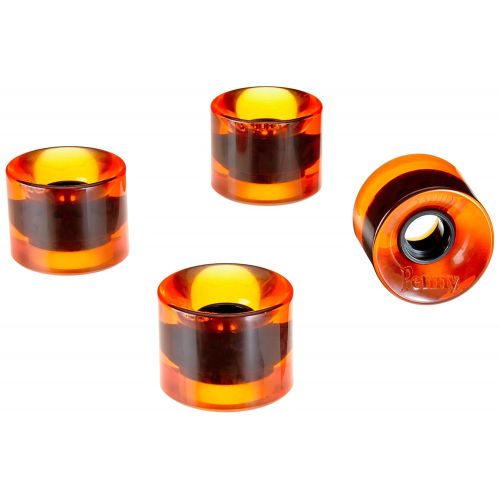 페니 Penny 4-Set Translucent Skateboard Wheels, Orange, 59mm