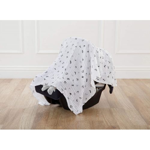  American Baby Company 100% Natural Cotton Muslin Swaddle Blanket, Black and Gray,...