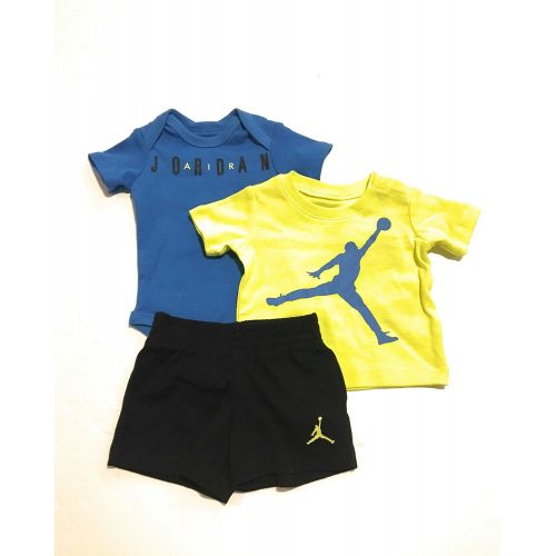 조던 Jordan Infant Boys 3-Piece Bodysuit, Tee Shirt, and Shorts Set BlackRoyal Size 0-3 Months