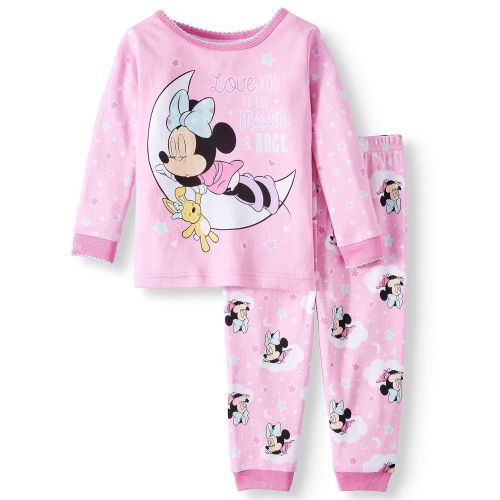 디즈니 Disney Minnie Mouse Love You to The Moon and Back Baby Girl 2 Piece Sleepwear Pajama Set
