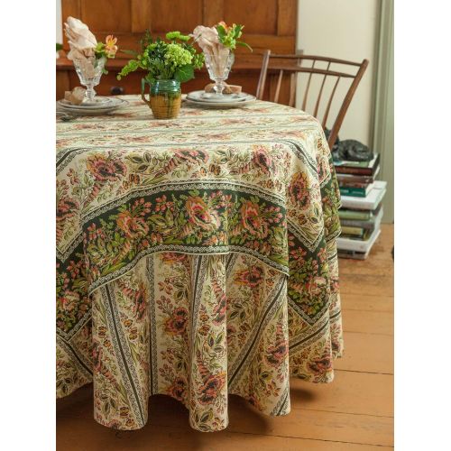  April Cornell Cornucopia Pattern 60 x 108 Inch Rectangle 100% Cotton Tablecloth - Seats 8-12