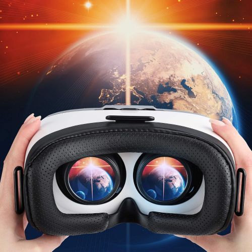  Digib VR Headset for iPhone & Android Phones | 3D Virtual Glasses | Virtual Reality Goggles Perfect Work with Max Size Smartphones | Eye-Safe Adjustable HD Quality Lenses (Ginger Cat)