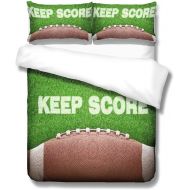 Mangogo American Fantastic Rugby American Football Design,Kids Boys Bedroom Comforter Cover Bedding Set with Pillowcases No Comforter Duvet Cover Sports Themed Bedding Twin Size