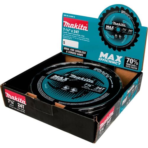  Makita B-61656-10 24T Carbide-Tipped Max Efficiency Circular Saw Blade, Framing, 7-14