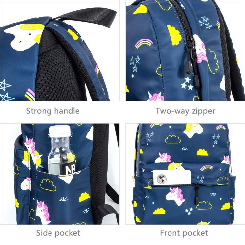  Leaper Unicorn Backpack Girls School Backpack Bag Bookbag Satchel Dark Blue