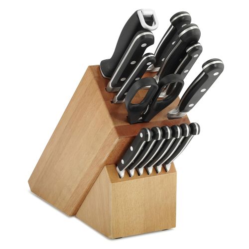  Tramontina M-40015DS Gourmet Forged-Traditional 15 Piece CutlerySteak Knife Set with Hardwood Counter Block