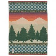Woolrich Forest Ridge Jacquard Wool Blanket, MOUNTAIN SCENE (Green)
