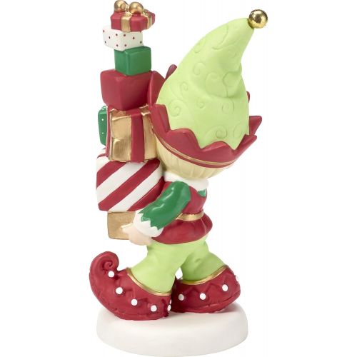  Precious Moments Bringing You Loads of Christmas Cheer Elf Figurine, Multicolor