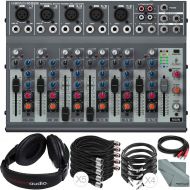 Photo Savings Behringer XENYX 1002B 10-Channel Audio Mixer and Accessory Bundle with 5X Cables + Fibertique Cleaning Cloth