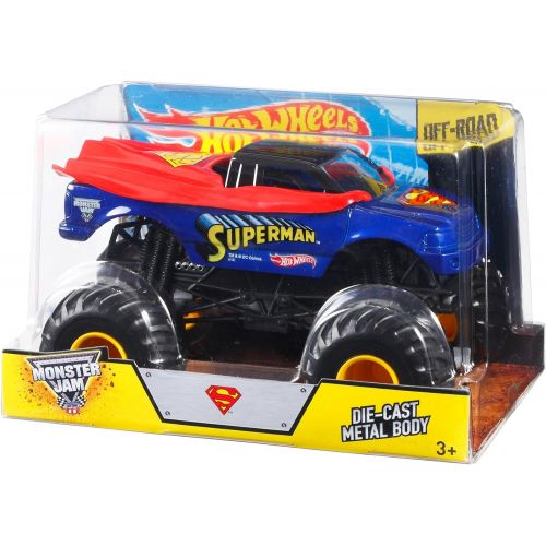  Hot Wheels Monster Jam Superman Die-Cast Vehicle, 1:24 Scale