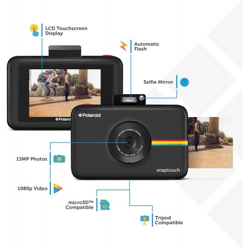 폴라로이드 Polaroid SNAP Touch 2.0  13MP Portable Instant Print Digital Photo Camera w/Built-In Touchscreen Display, Black