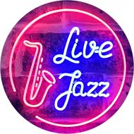 ADVPRO Live Jazz Music Room Dual Color LED Neon Sign White & Orange 12 x 8.5 Inches st6s32-i2468-wo