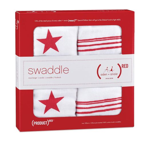  Aden + anais aden + anais Classic Muslin Swaddle Blanket 2 Pack- Product (RED) Special Edition