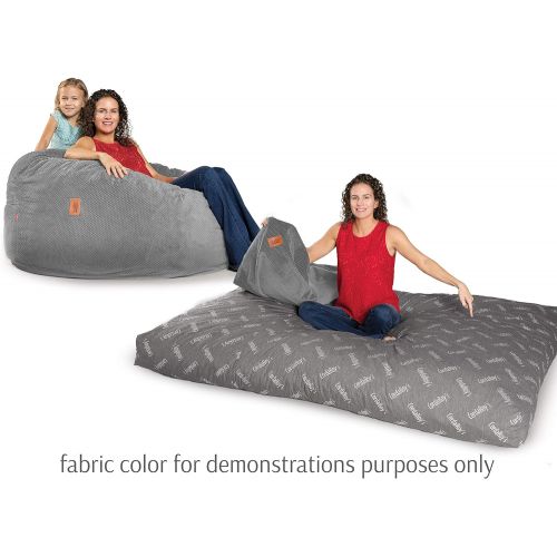  Visit the CordaRoys Store CordaRoys Chenille Bean Bag Chair, Convertible Chair Folds from Bean Bag to Bed, As Seen on Shark Tank - Charcoal, Queen Size