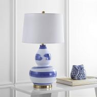 Safavieh TBL4013B Lighting Collection Aileen Blue and White Table Lamp, Gold