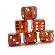 Generic x6 Proper size Amber Dice set for Board games and Gambling