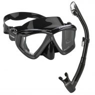상세설명참조 Cressi Panoramic Wide View Mask & Dry Snorkel Kit for Snorkeling, Scuba Diving | Pano 4 & Supernova Dry: Designed in Italy
