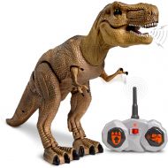 Discovery Kids Remote Control RC T Rex Dinosaur Electronic Toy Action Figure Moving & Walking Robot w Roaring Sounds & Chomping Mouth, Realistic Plastic Model, Boys & Girls 6 Year