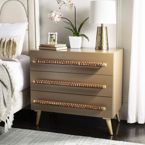  Safavieh CHS6602A Home Collection Raquel Light Brown 3 Chest of Drawers