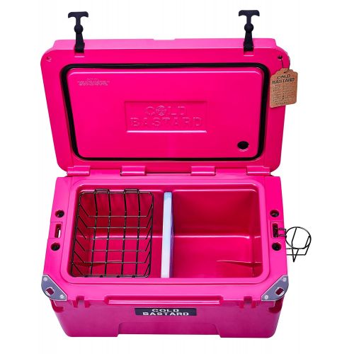  COLD BASTARD COOLERS 50L Pink Cold Bastard PRO Series ICE Chest Box Cooler Free Accessories