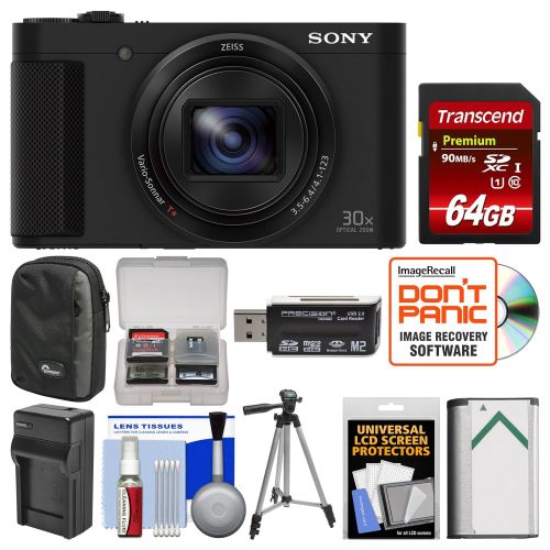 소니 Sony Cyber-Shot DSC-HX80 Wi-Fi Digital Camera with 64GB Card + Case + Battery & Charger + Tripod + Kit