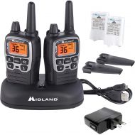 Midland - X-TALKER T71VP3, 36 Channel FRS Two-Way Radio - Up to 38 Mile Range Walkie Talkie, 121 Privacy Codes, NOAA Weather Scan + Alert (Pair Pack) (BlackSilver)