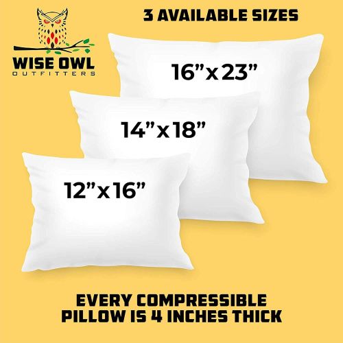  [아마존 핫딜] [아마존핫딜]Wise Owl Outfitters Camping Pillow Compressible Foam Pillows  Use When Sleeping in Car, Plane Travel, Hammock Bed & Camp  Great for Kids - Compact Small, Medium & Large Size - Po
