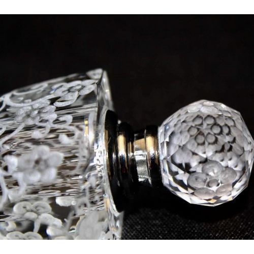  Akoko Art Handengraved Crystal Glass Hand Engraved Oleg Cassini Crystal Bottle, Home Decor, Home Vanity, Engraved Perfume Bottle, Crystal Bottle Flowers, Bridal Gifts