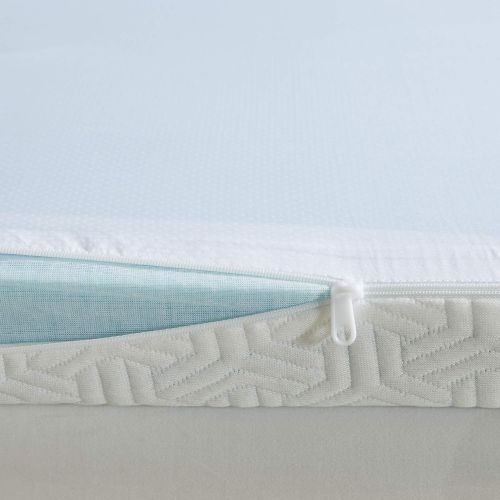  Sleep Philosophy Memory Foam Mattress Protector Cooling Bed Cover Queen White