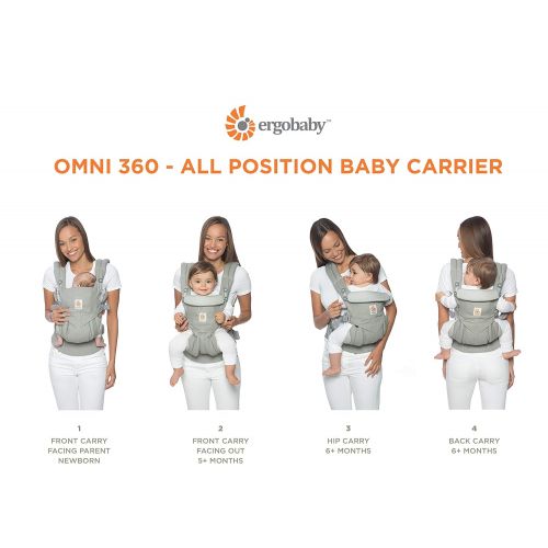 에르고베이비 Ergobaby Carrier, Omni 360 All Carry Positions Baby Carrier with Cool Air Mesh, Midnight Blue