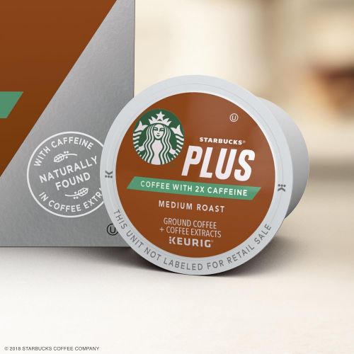스타벅스 Starbucks Plus Coffee Medium Roast 2X Caffeine Single Cup Coffee for Keurig Brewers, 6 Boxes of 10 (60...