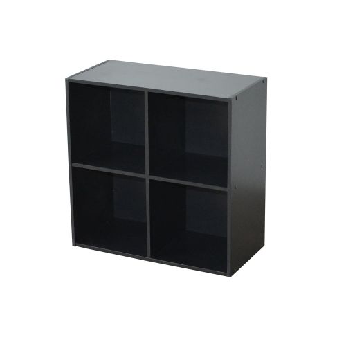 Alsapan Compo 2 x 2 Cube Unit with Melamine, 61.5 x 61.5 x 29.5 cm, Black Finish