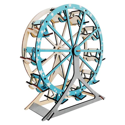 Build model BestPysanky 62 Pieces Ferris Wheel Model Kit - Wooden Laser-Cut 3D Puzzle