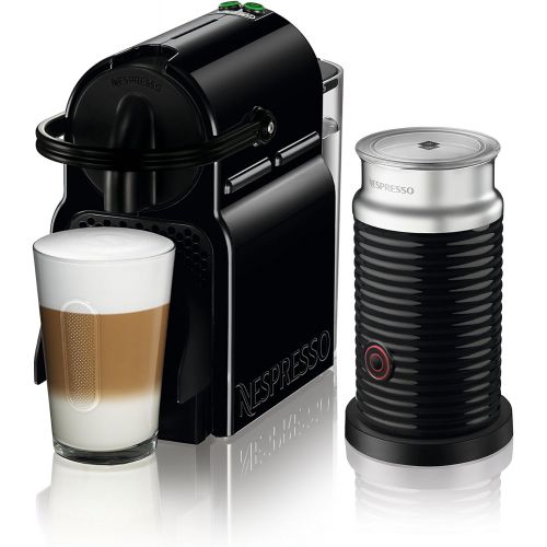 네슬레 Nespresso Inissia Original Espresso Machine with Aeroccino Milk Frother Bundle by DeLonghi, Black