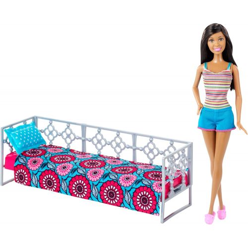 바비 Barbie Doll & Bedroom Playset, Brunette
