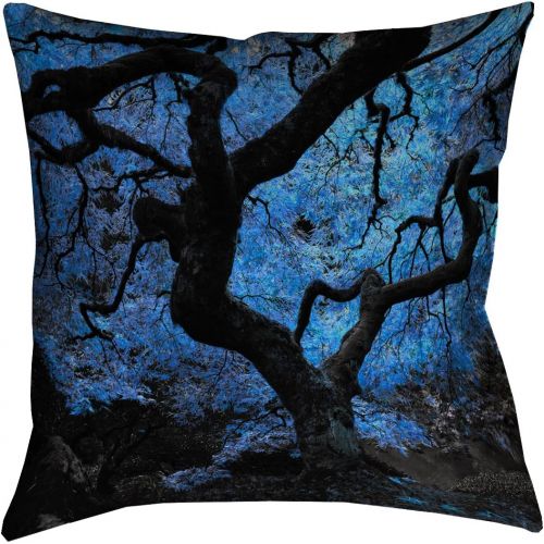  ArtVerse Justin Duane 36 x 36 Floor Double Sided Print with Concealed Zipper & Insert Blue Japanese Maple Tree Pillow