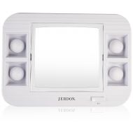 Jerdon J1015 Led Lighted Makeup Mirror With 5x Magnification, White Finish