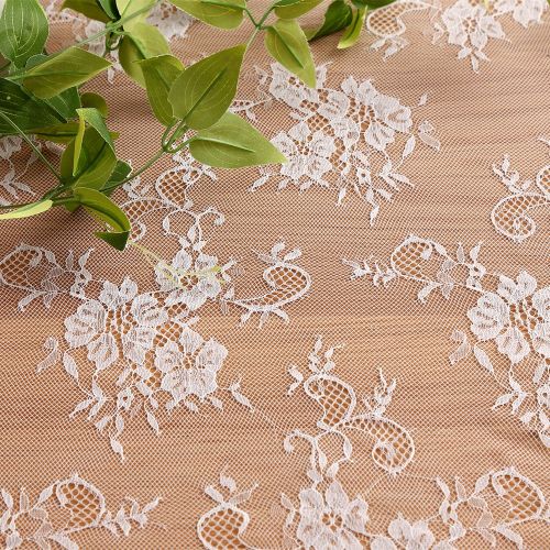  QueenDream 5 Pack White Lace Tablecloth for Rectangle Tables Size for Party Banquet Dining Wedding Home Decorations Size 60 X 120 Inches