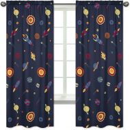 Sweet Jojo Designs 2-Piece Galactic Planets Rocket Ship Window Treatment Panels for Space Galaxy Collection