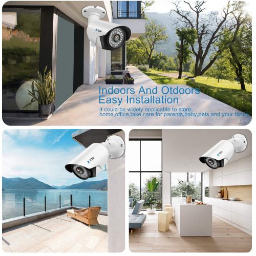  A-ZONE Security Camera System - 4 Channel 1080P DVR 4 x HD 1080P IP67 Waterproof Night Vision IndoorOutdoor Camera Home Surveillance System, Customizable Motion Detection,Pre-Installed 2