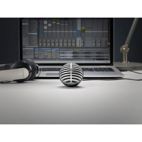 Shure MV5 Digital Condenser Microphone (Gray) + USB & Lightning Cable