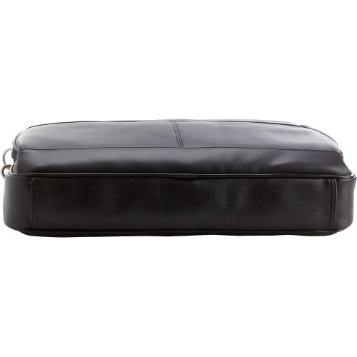 쌤소나이트 Samsonite Leather Slim Briefcase, Black, 16 Inch