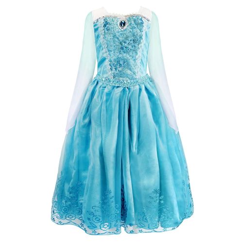  AmzBarley Elsa Costume for Girls Fancy Party Princess Cosplay Role Play Dress Up Outfits