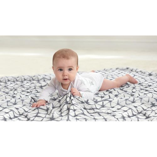  aden + anais Silky Soft Swaddle Blanket,100% Bamboo Viscose Muslin Blankets for Girls & Boys, Baby Receiving Swaddles, Ideal Newborn & Infant Swaddling Set, 3 Pack, Pebble Shibori