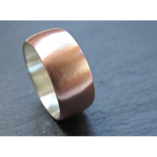  CrazyAss Jewelry Designs copper wedding ring, personalized mens ring, mixed metal ring copper silver, alternative wedding band copper silver, mens ring copper, anniversary gift for men
