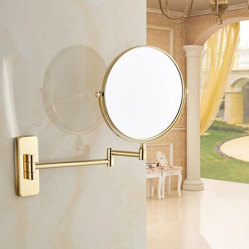  GURUN 8-Inch Double-Sided Wall Mount Makeup Mirrors with 7X Magnification, Gold Finished M1406J(8in,7X)