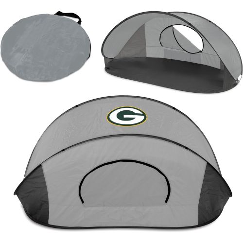  PICNIC TIME NFL Green Bay Packers Manta Portable Pop-Up SunWind Shelter, BlackGray
