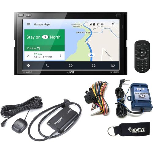  JVC KW-M845BW Receiver Compatible with Wireless Android Auto, Apple CarPlay + Steering Wheel Interface & SiriusXM Tuner